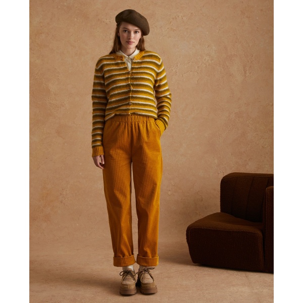 STRAIGHT CORDUROY TROUSERS MUSTARD