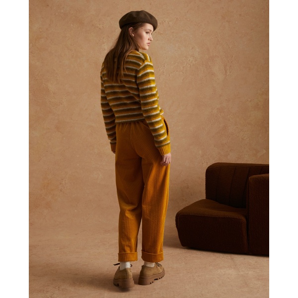 STRAIGHT CORDUROY TROUSERS MUSTARD