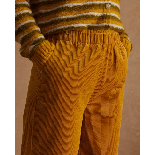 STRAIGHT CORDUROY TROUSERS MUSTARD