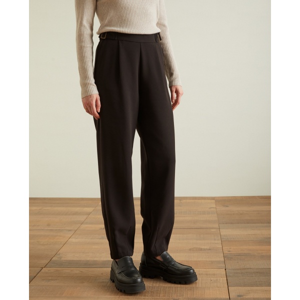 PLEATED TROUSERS BLACK