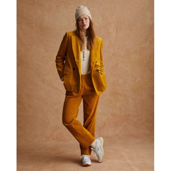 STRAIGHT CORDUROY TROUSERS MUSTARD