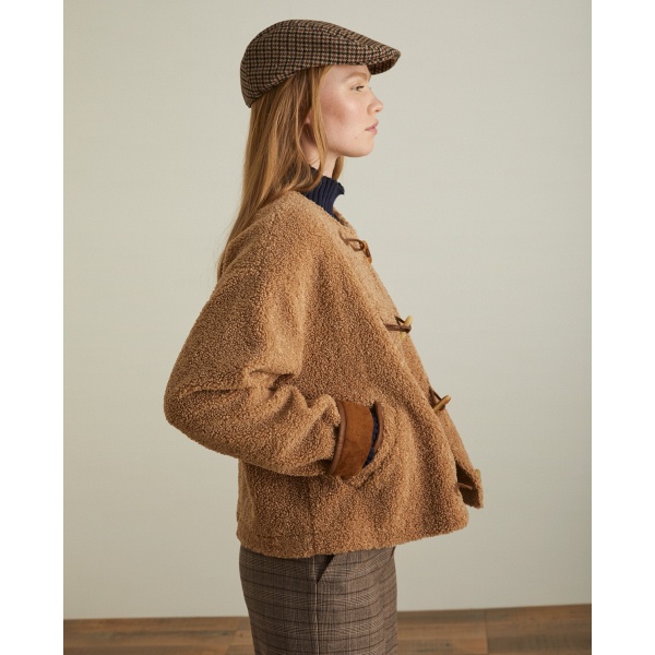 SHORT SHEARLING COAT CAMEL