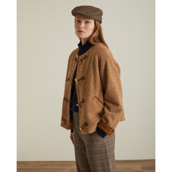 SHORT SHEARLING COAT CAMEL