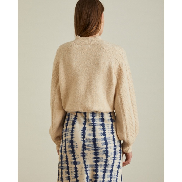 PUFFED-SLEEVE SWEATER ECRU