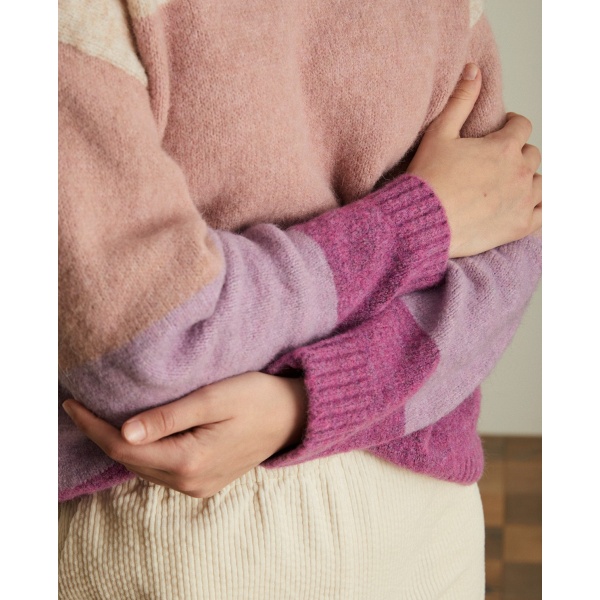 COLOUR-BLOCK SWEATER PINK