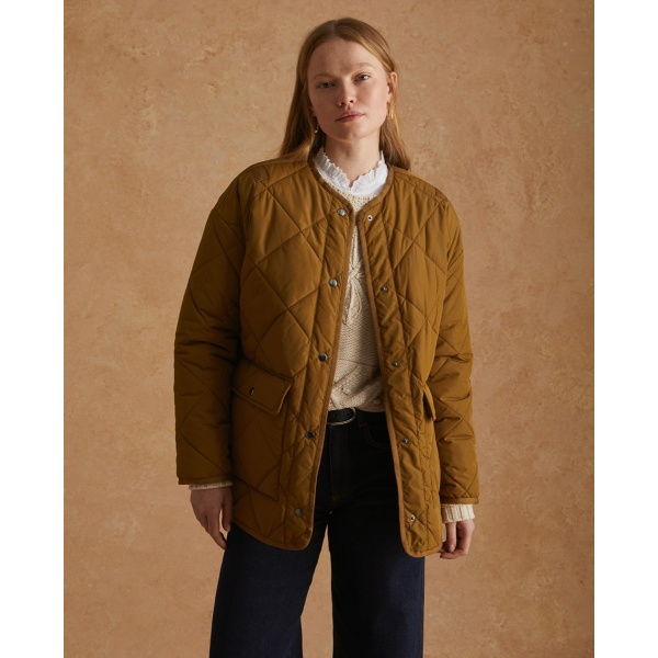 WATER-REPELLENT QUILTED COAT OLIVE