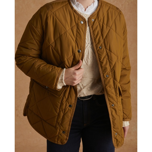 WATER-REPELLENT QUILTED COAT OLIVE