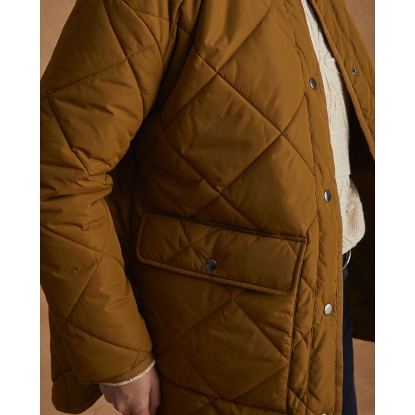 WATER-REPELLENT QUILTED COAT OLIVE