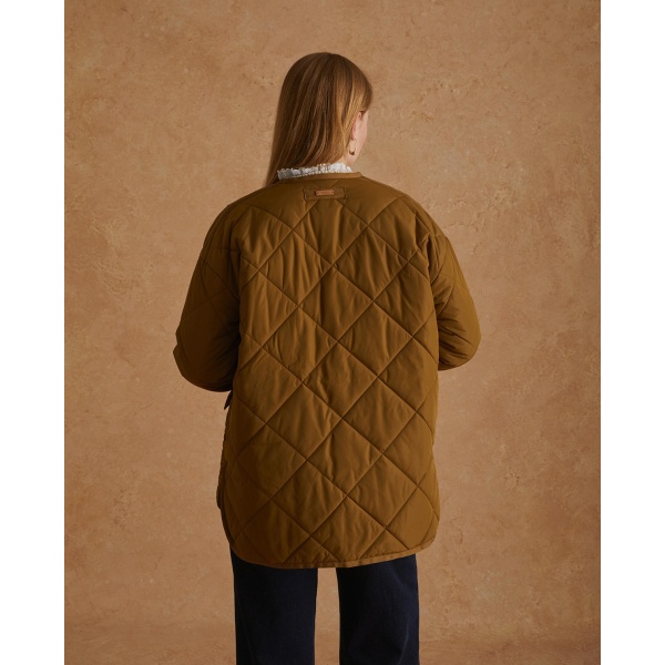 WATER-REPELLENT QUILTED COAT OLIVE