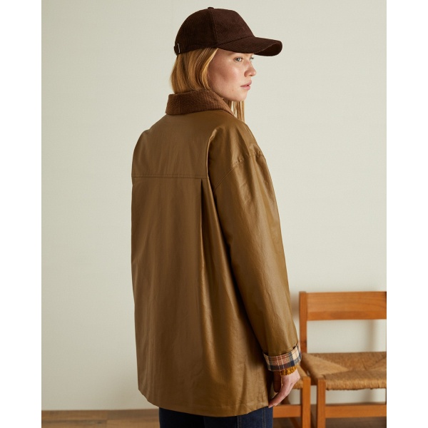 WATER REPELLENT JACKET CORDUROY NECK OLIVE