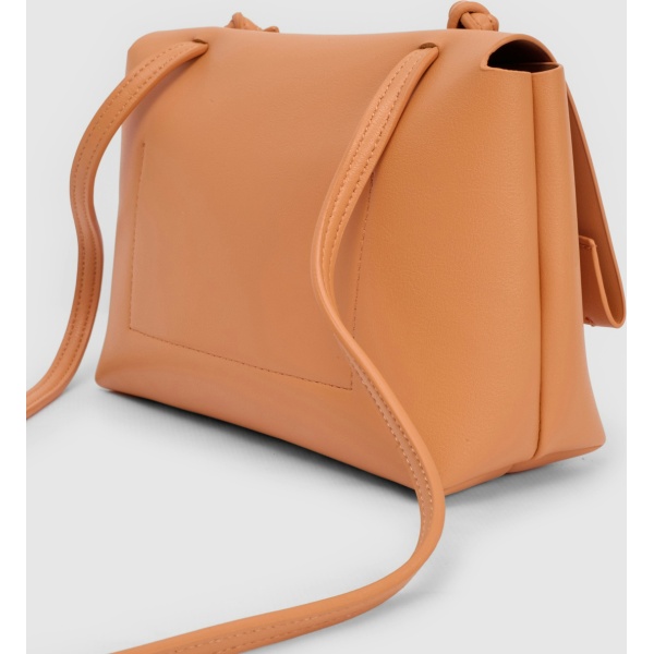 Eco-leather knotted shoulder bag