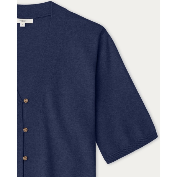 Short-Sleeve Cardigan Navy