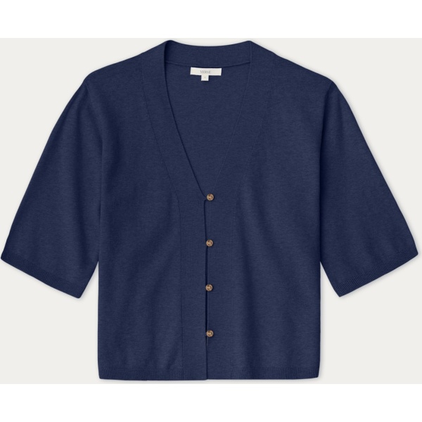 Short-Sleeve Cardigan Navy