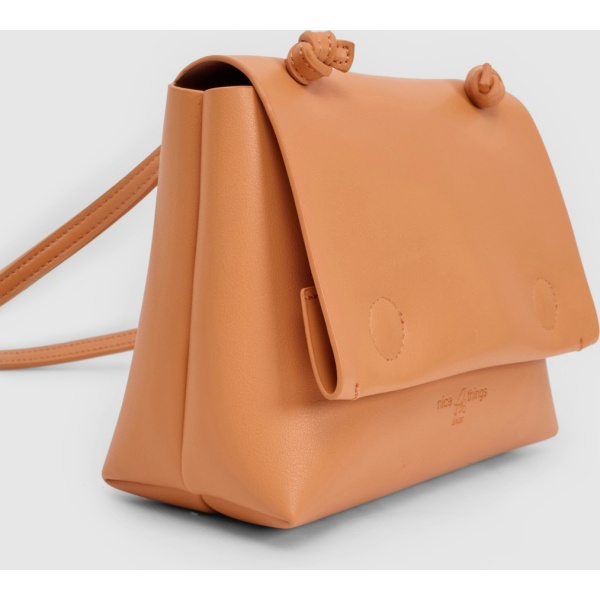 Eco-leather knotted shoulder bag