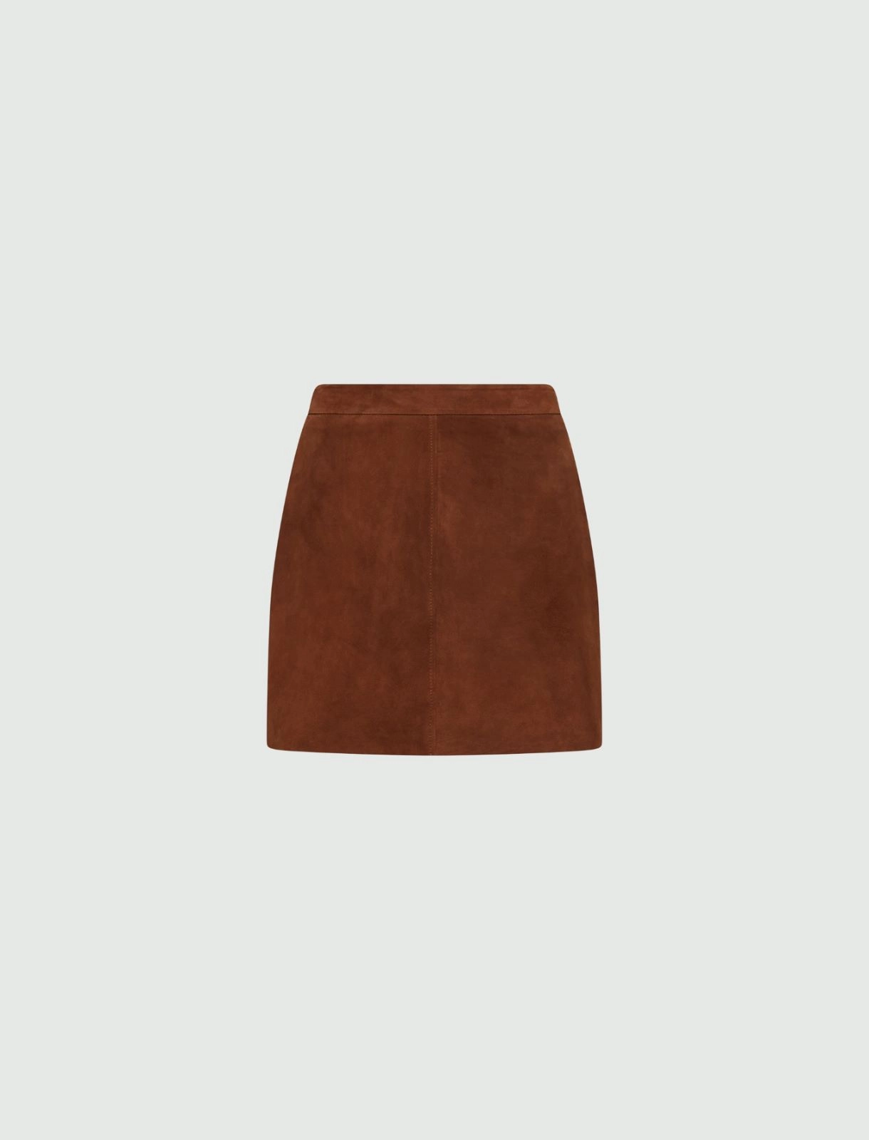 Short suede skirt