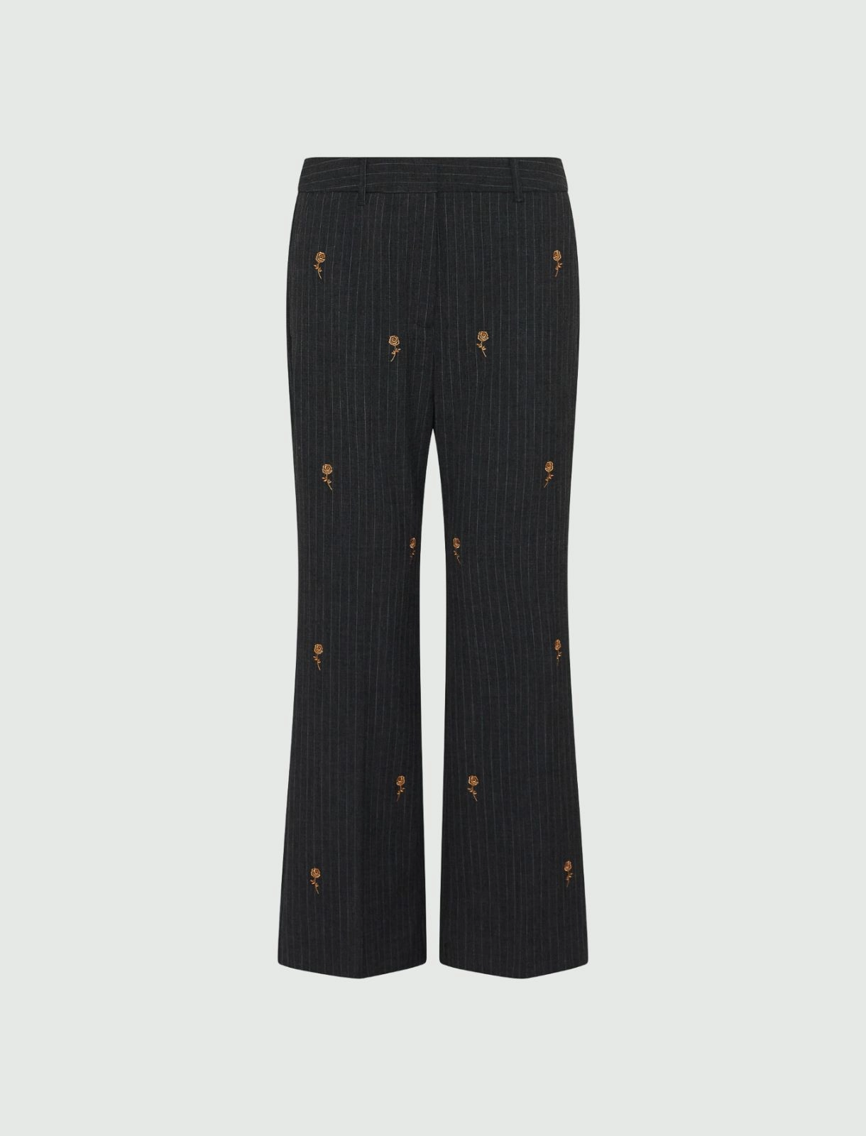 Embroidered flared trousers