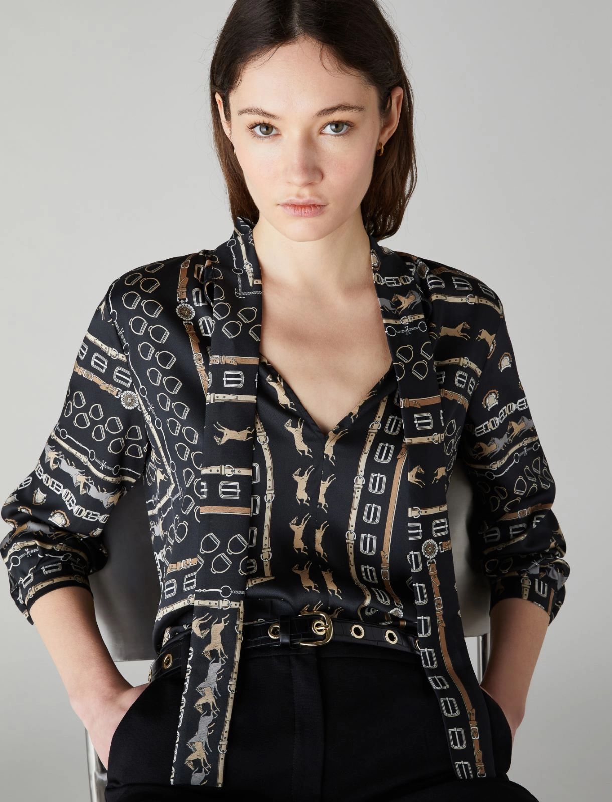 Neckerchief-adorned blouse