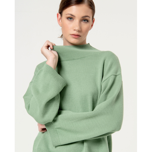 Oversize chunky knit sweater Green