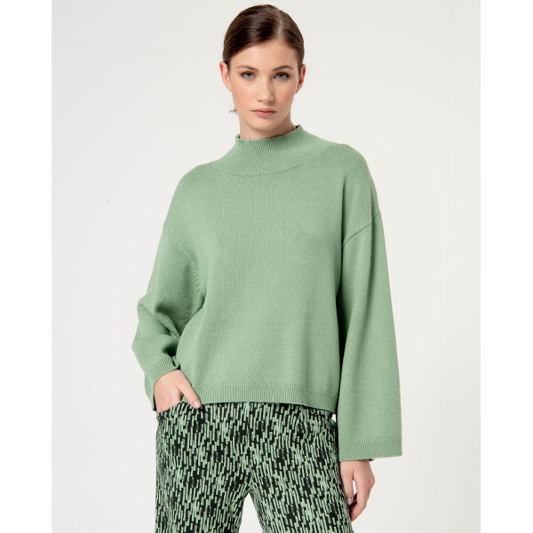 Oversize chunky knit sweater Green