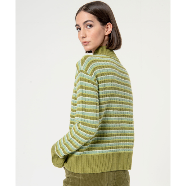 Striped structured wool sweater