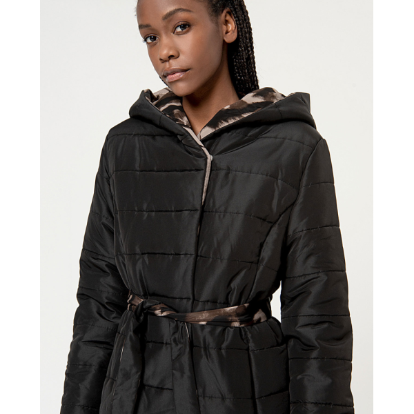 Reversible quilted coat Black