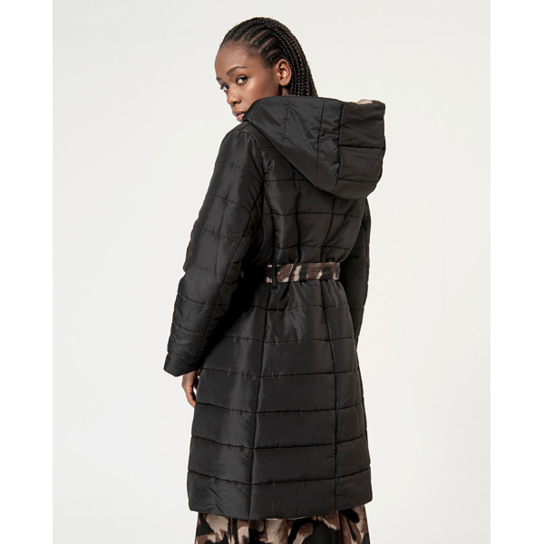 Reversible quilted coat Black