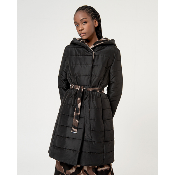 Reversible quilted coat Black