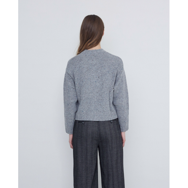 Wool cardigan buttons grey