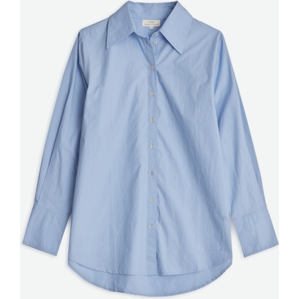 Oversize organic-cotton shirt light blue