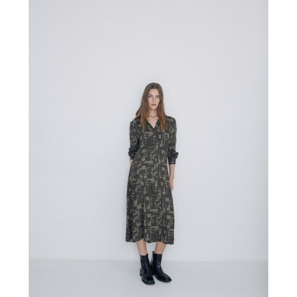 Long shirt dress khaki