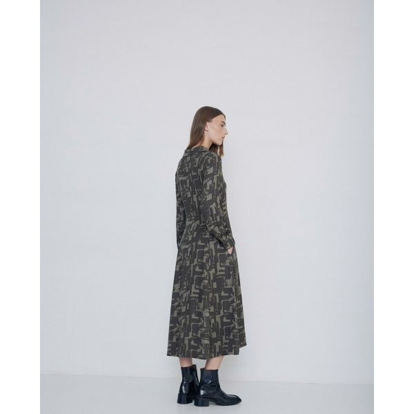 Long shirt dress khaki