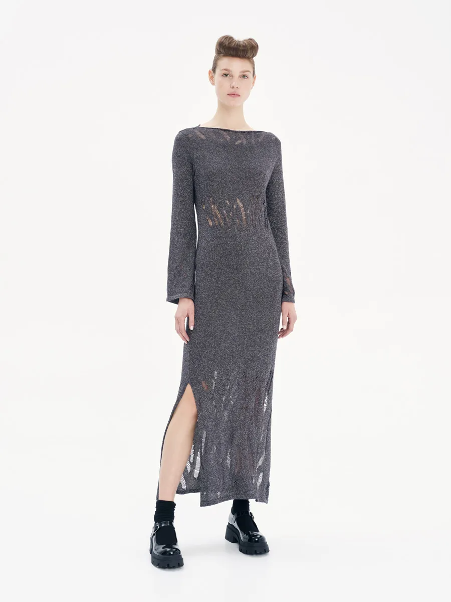 Metallic Midi Knit Dress