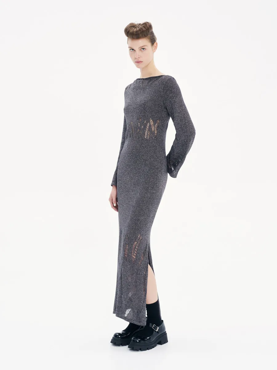 Metallic Midi Knit Dress