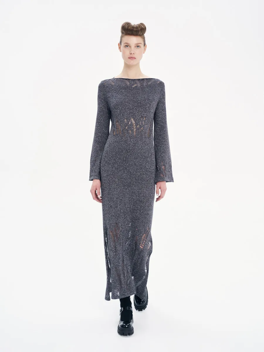 Metallic Midi Knit Dress