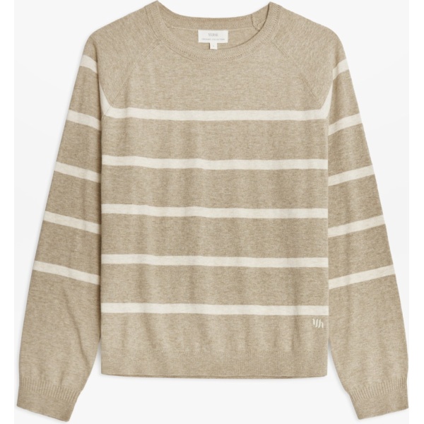 Basic striped sweater brown