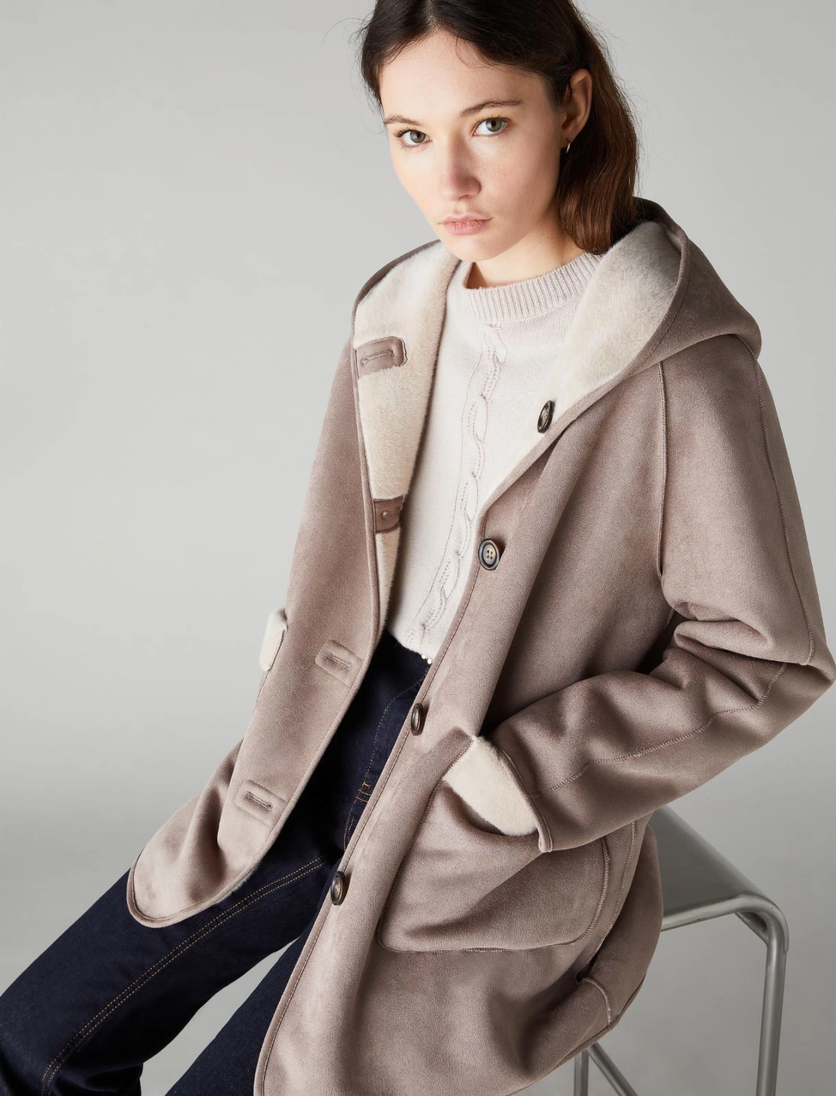 Reversible pea coat