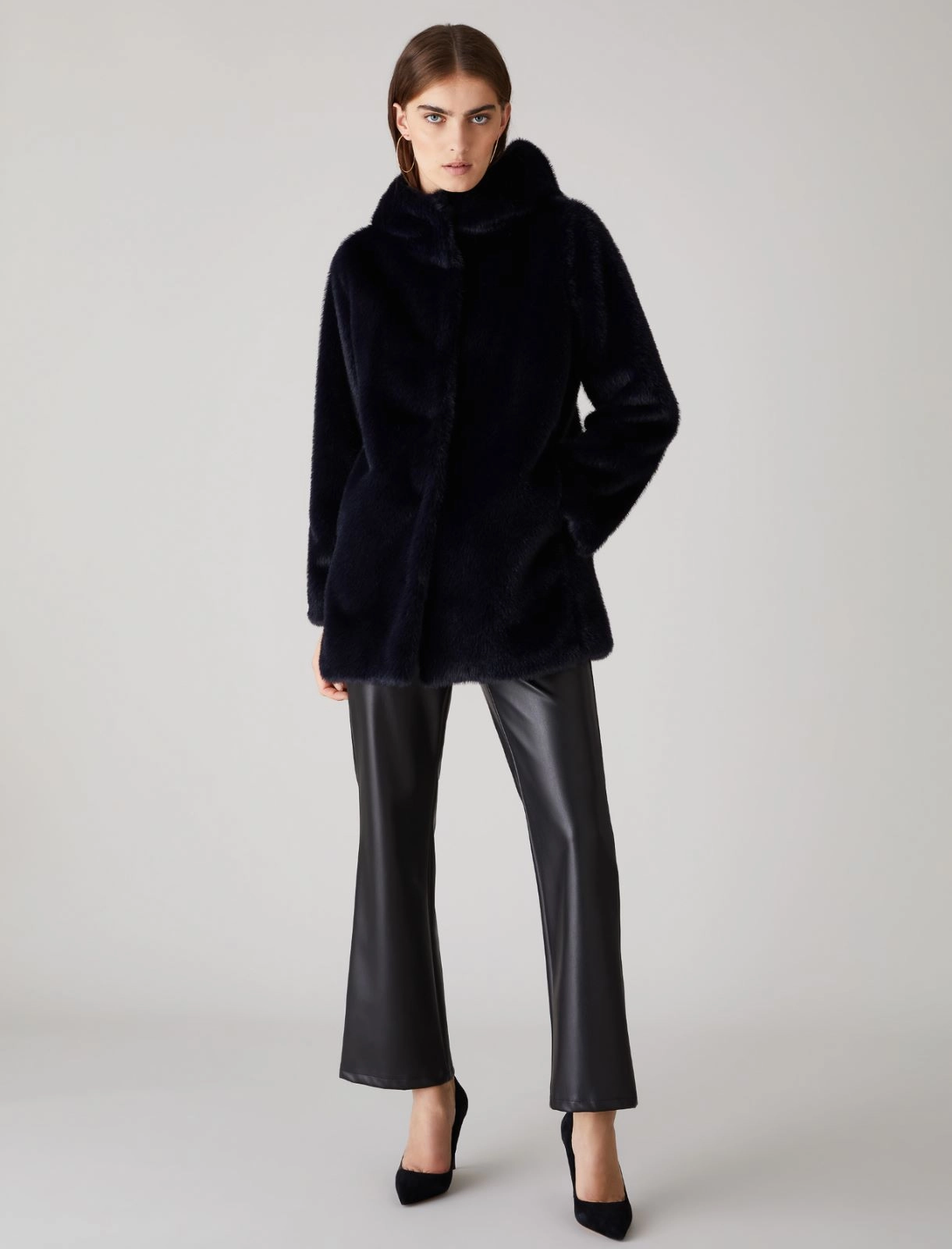 Hooded pea coat