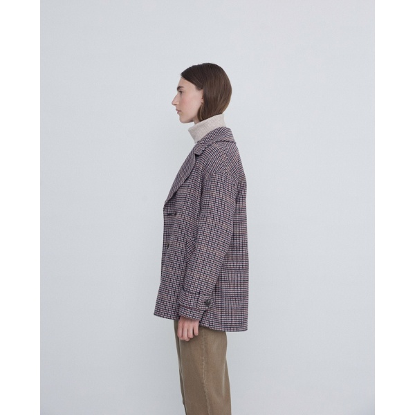 Handmade plaid coat grey