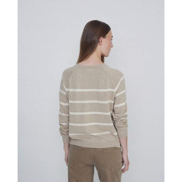 Basic striped sweater brown