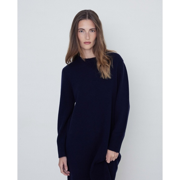 Wool midi dress navy