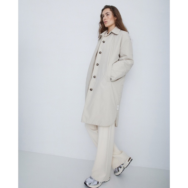 Long waterproof coat light beige