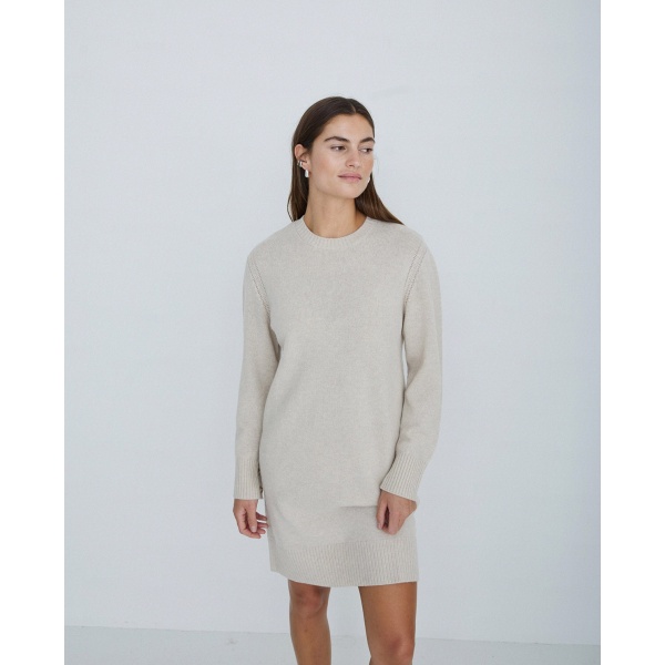 Wool midi dress ecru