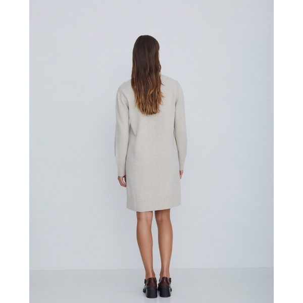 Wool midi dress ecru