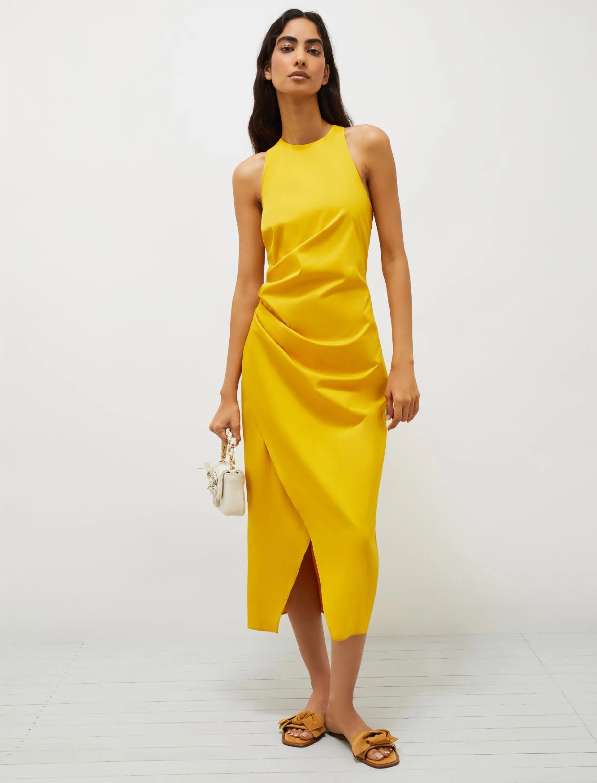 Envers satin dress - YELLOW