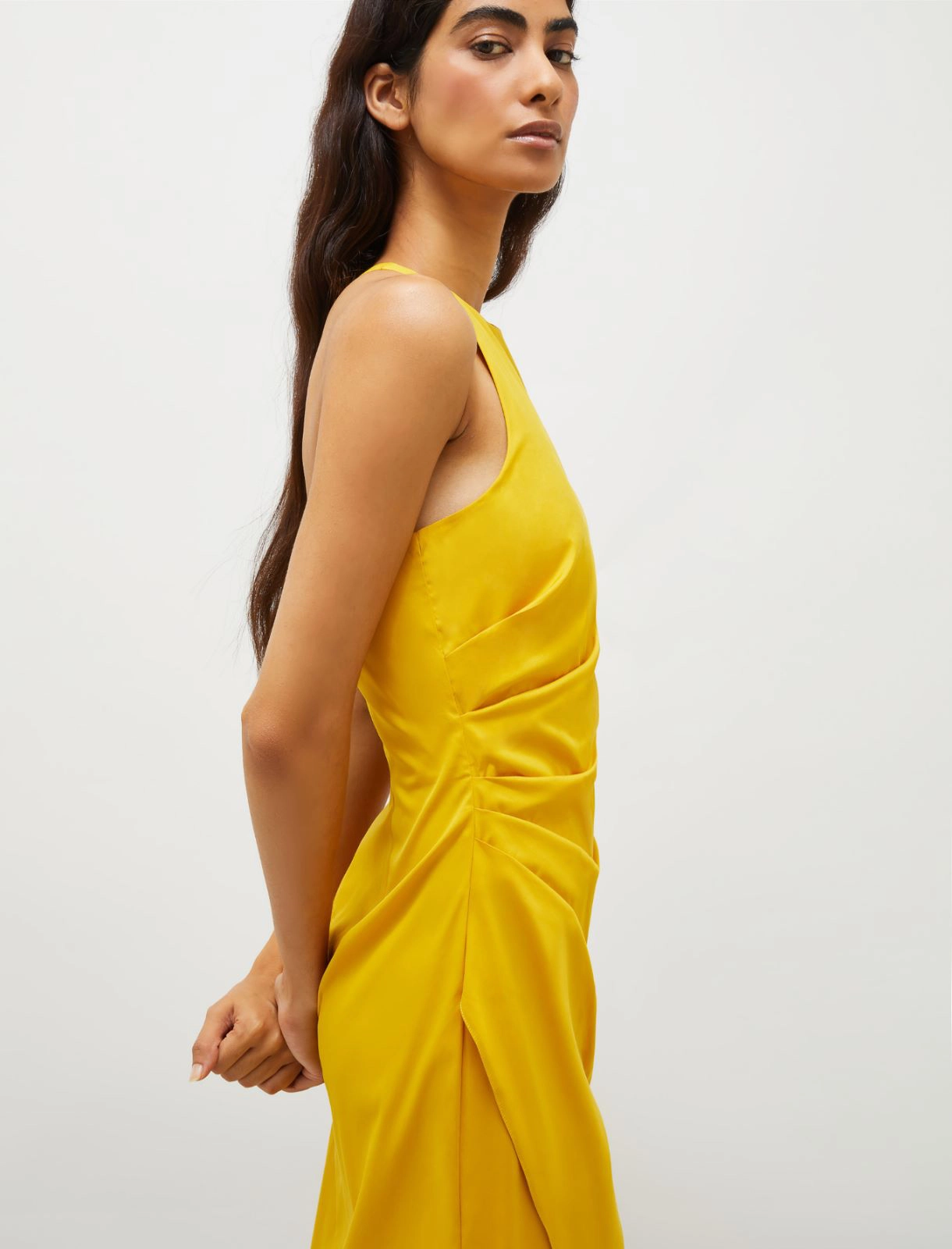 Envers satin dress - YELLOW