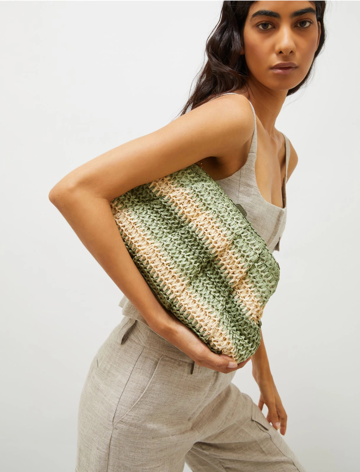 Multicoloured clutch - Green