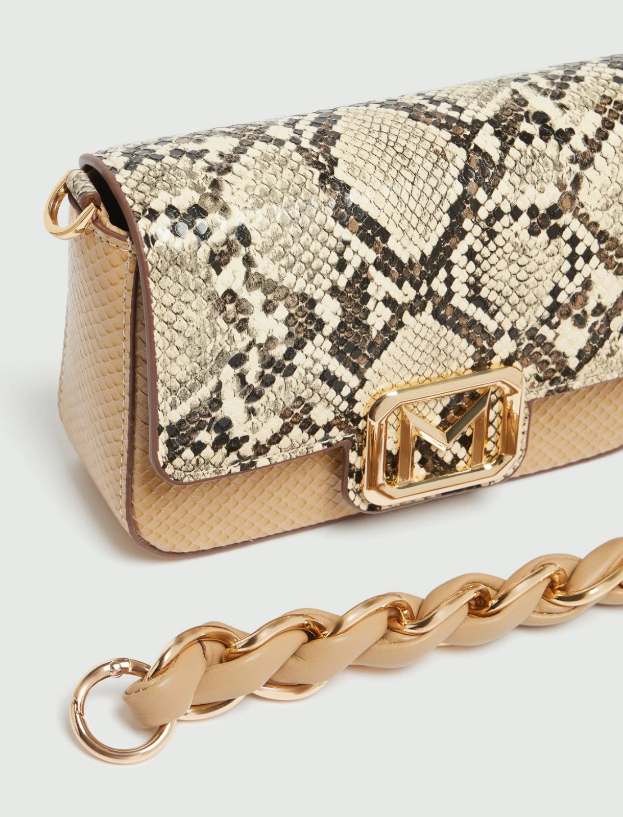Small python-print Le Muse bag - STONE