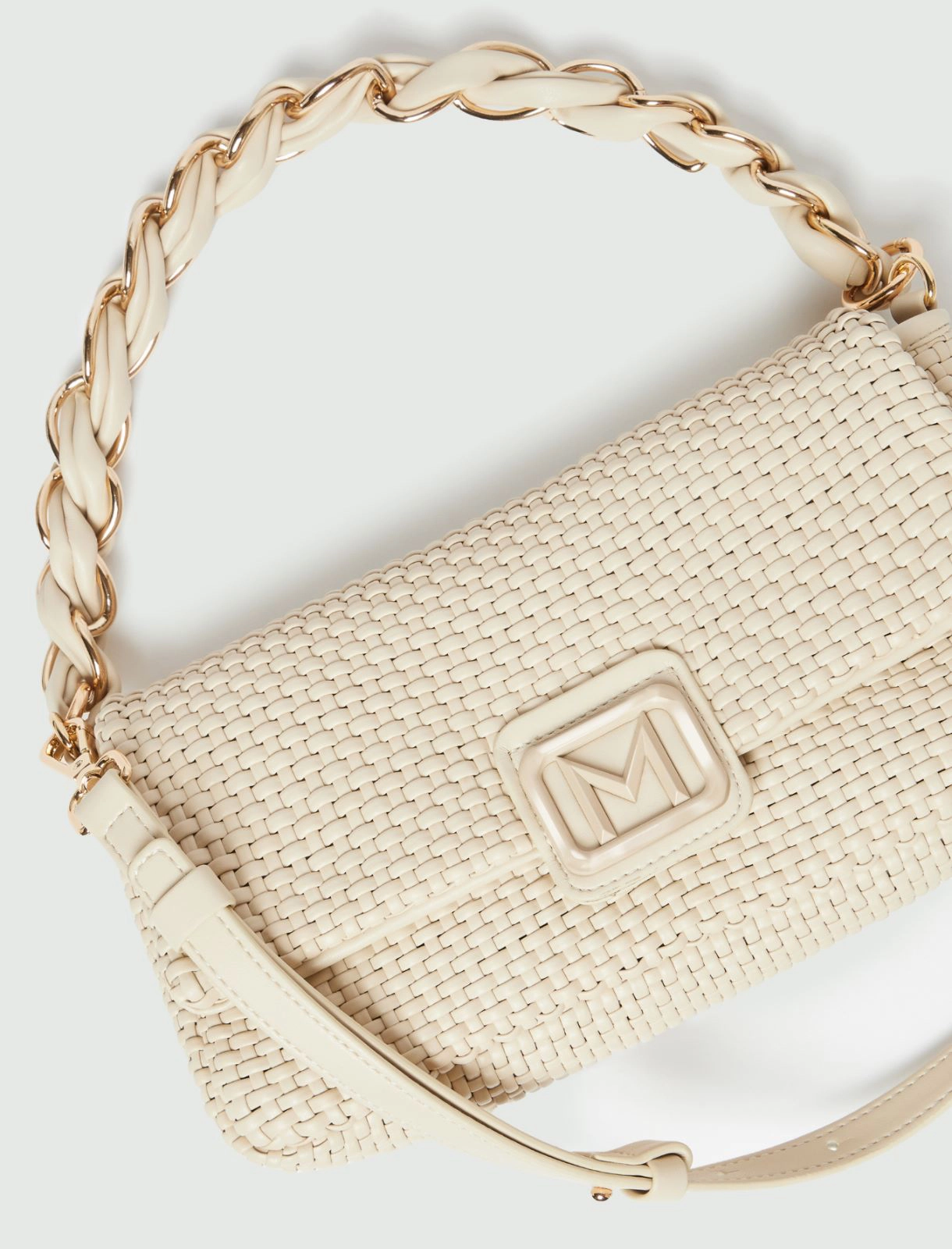 Medium woven Le Muse bag - WHITE