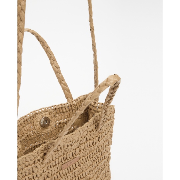 Natural raffia shoulder bag