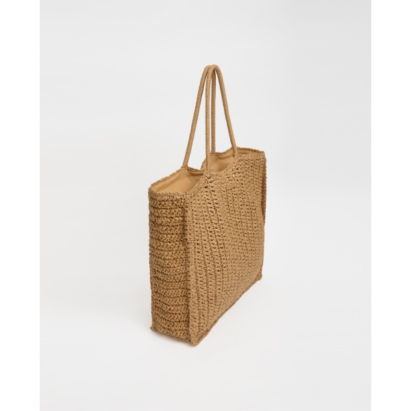 Natural raffia shopper bag